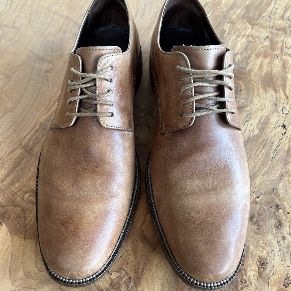 Cole Haan Camel Leather Lace-up Dress Shoes Mens 10
